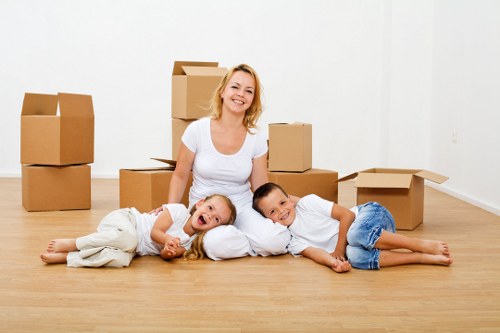 Planning an office move in Camberwell with labelled boxes and desks