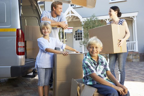 Professional removal team packing boxes for a Camberwell house move