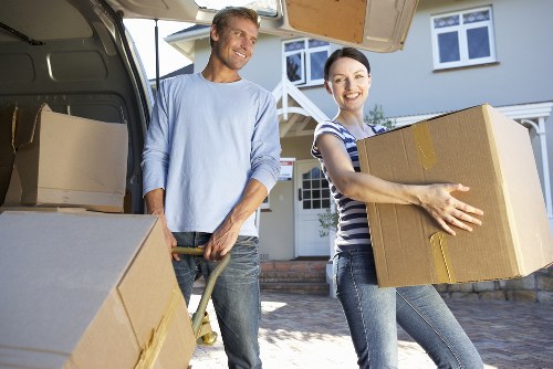 Boxes and household items ready for student relocation